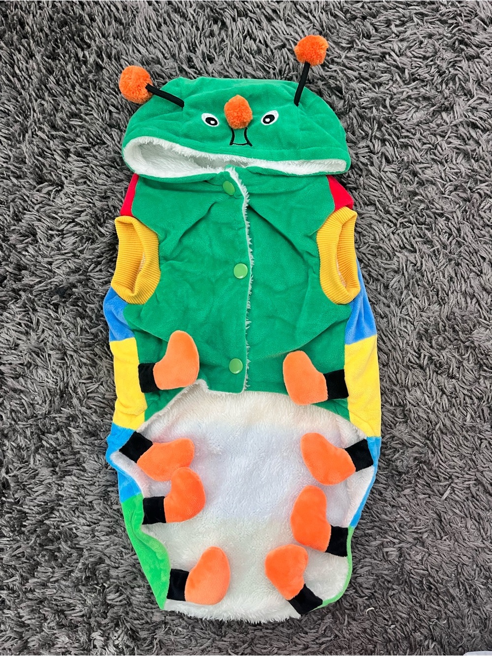 Halloween Dog pet Green Caterpillar Costume Hoodie Small